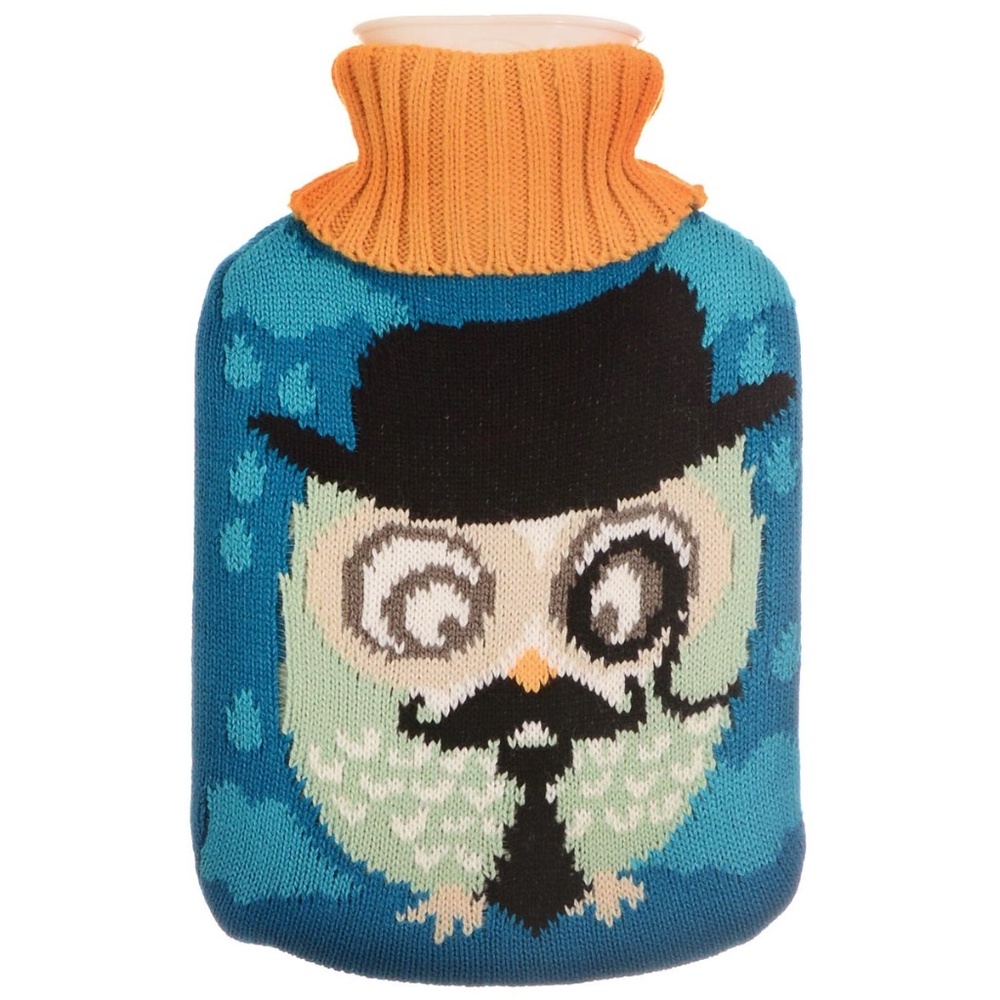 NEW Cute & Cozy Wise Owl Hot Water Bottle Unique Gift Heating Pad Fun